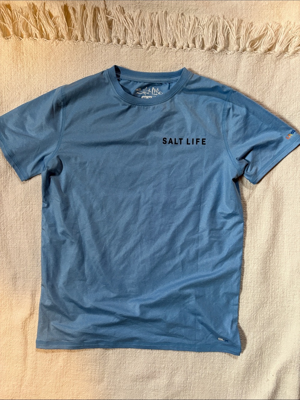 Salt Life Sky Blue Short Sleeve Logo Tee NWOT